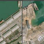 Imagens de satélite mostram o antes e depois da explosão em Beirute