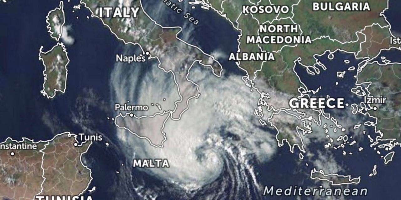 Ciclone intenso no Mediterrâneo