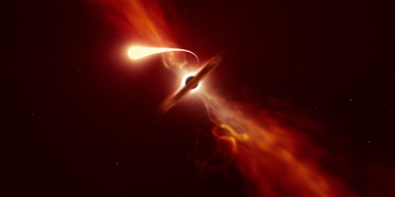 Astrônomos registram estrela sendo sugada por buraco negro gigante
