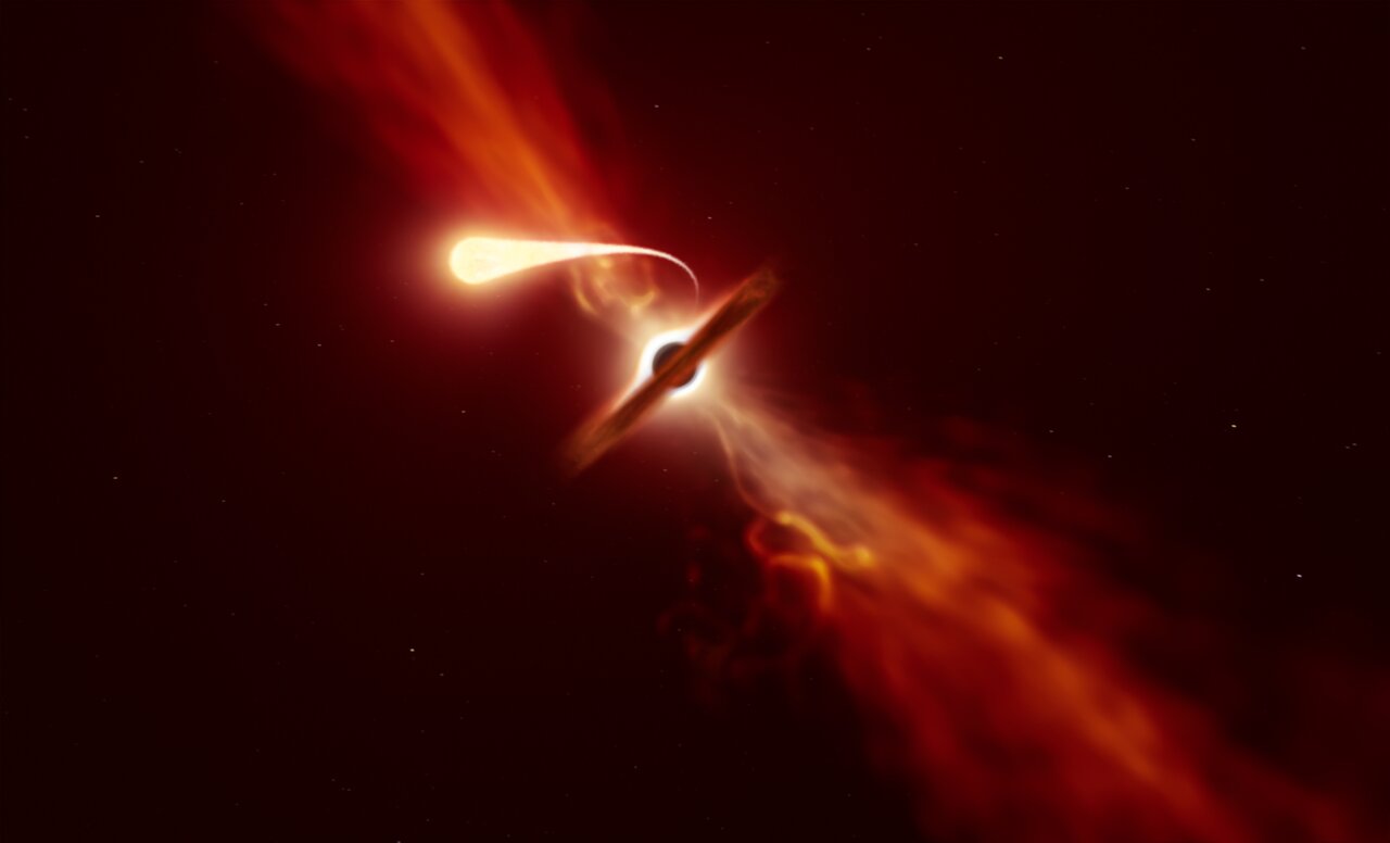 Astrônomos registram estrela sendo sugada por buraco negro gigante