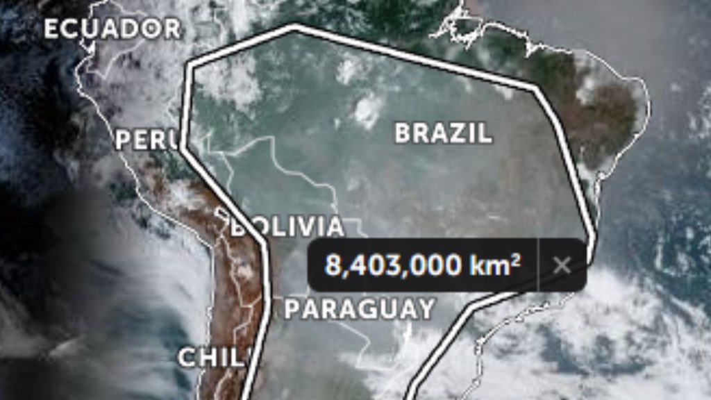 Metade da América do Sul coberta por fumaça