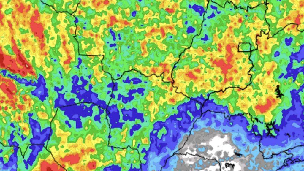 Previsão do tempo – Tendência de chuva para sete dias