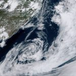 Tempestade Oquira na altura do litoral da Argentina