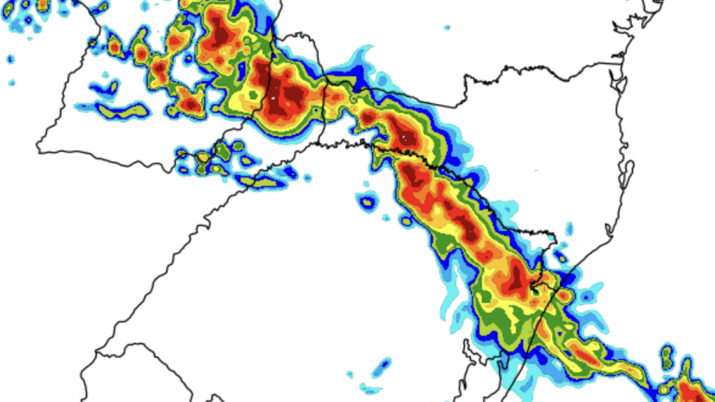 **ALERTA** Temporais no Centro-Sul do Brasil