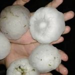 Granizo enorme e Sudestada na Argentina