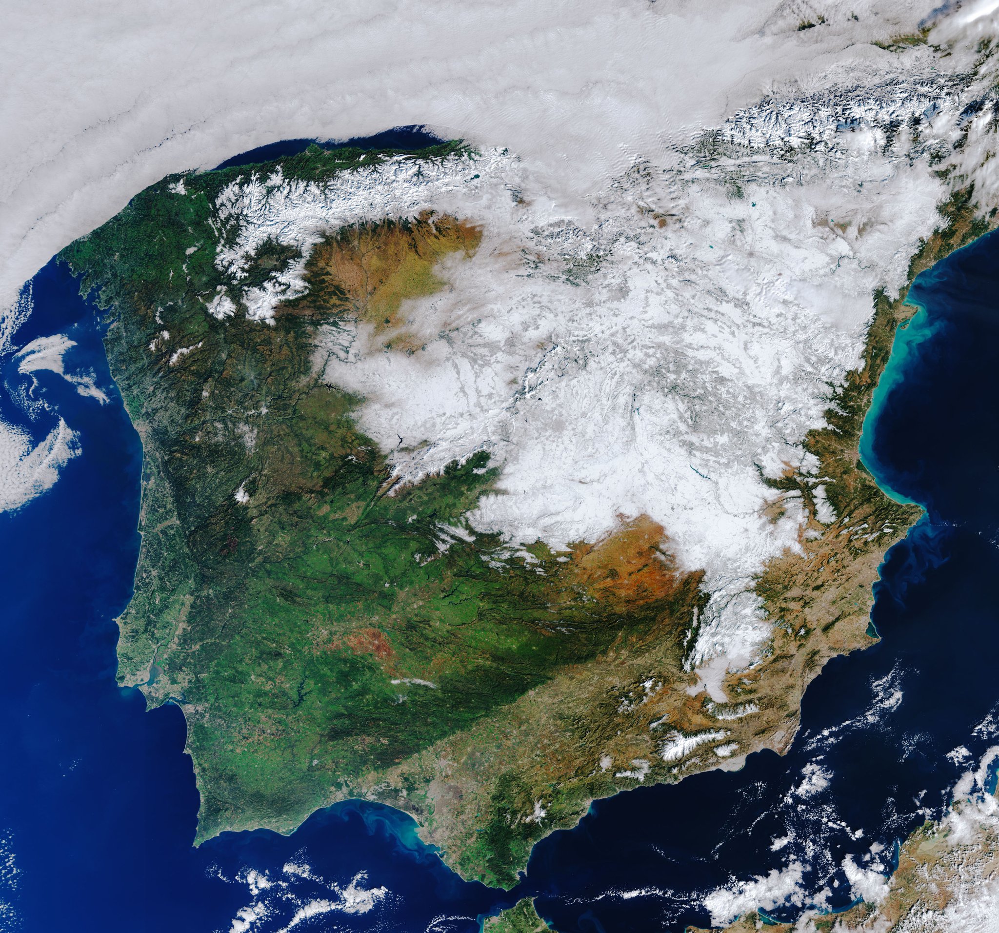 <span class="entry-title-primary">A Espanha coberta de neve vista do espaço</span> <h2 class="entry-subtitle">Tempestade de neve na Espanha foi a maior desde 1971</h2>