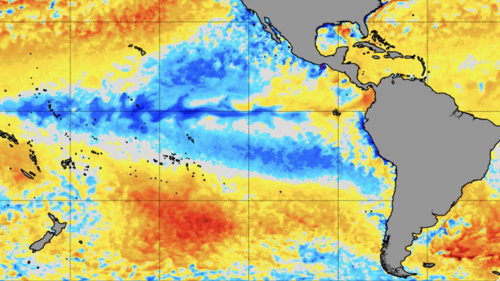 <span class="entry-title-primary">La Niña oscila no Pacífico</span> <h2 class="entry-subtitle">Águas seguem mais frias do que a média na região equatorial do oceano </h2>