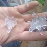 Baixa pressão traz chuva e granizo