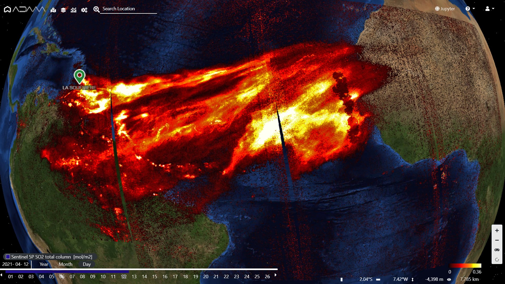 <span class="entry-title-primary">Gases do vulcão se espalham no Norte do Brasil e chegam à África</span> <h2 class="entry-subtitle">Satélite registra presença de dióxido de enxofre resultante da erupção do vulcão La Soufrière em estados do Norte do Brasil </h2>