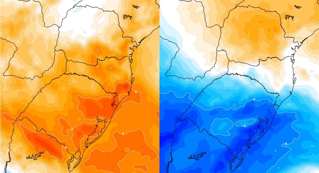 Calor e frio no horizonte de montanha-russa térmica