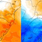 Calor e frio no horizonte de montanha-russa térmica