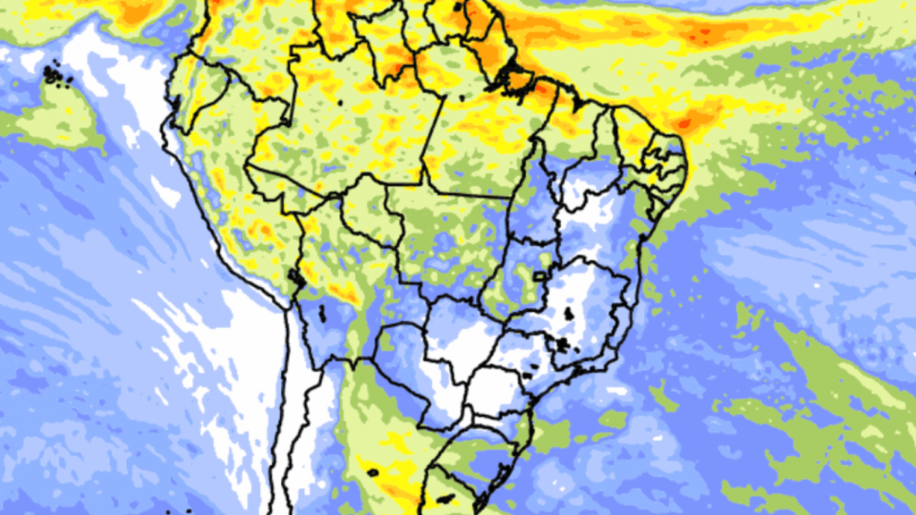 Tendência de chuva no Brasil nos próximos dez dias