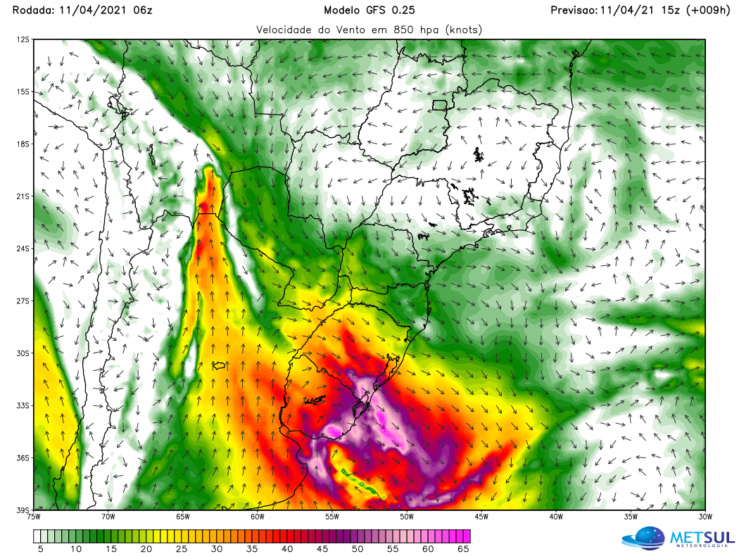 Horas de vento no Rio Grande do Sul - MetSul Meteorologia