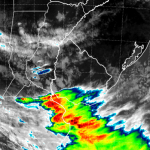 Frente fria avança pela Argentina e Uruguai