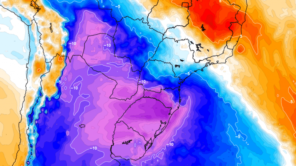 Primeira forte massa de ar polar do ano no Brasil na virada do mês