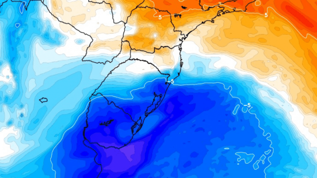 Nova massa de ar frio ingressa entre hoje e amanhã