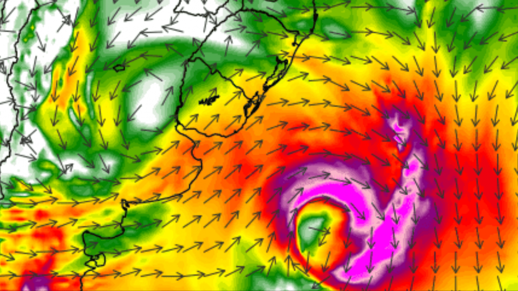 Ciclone extratropical traz risco de vento forte a intenso