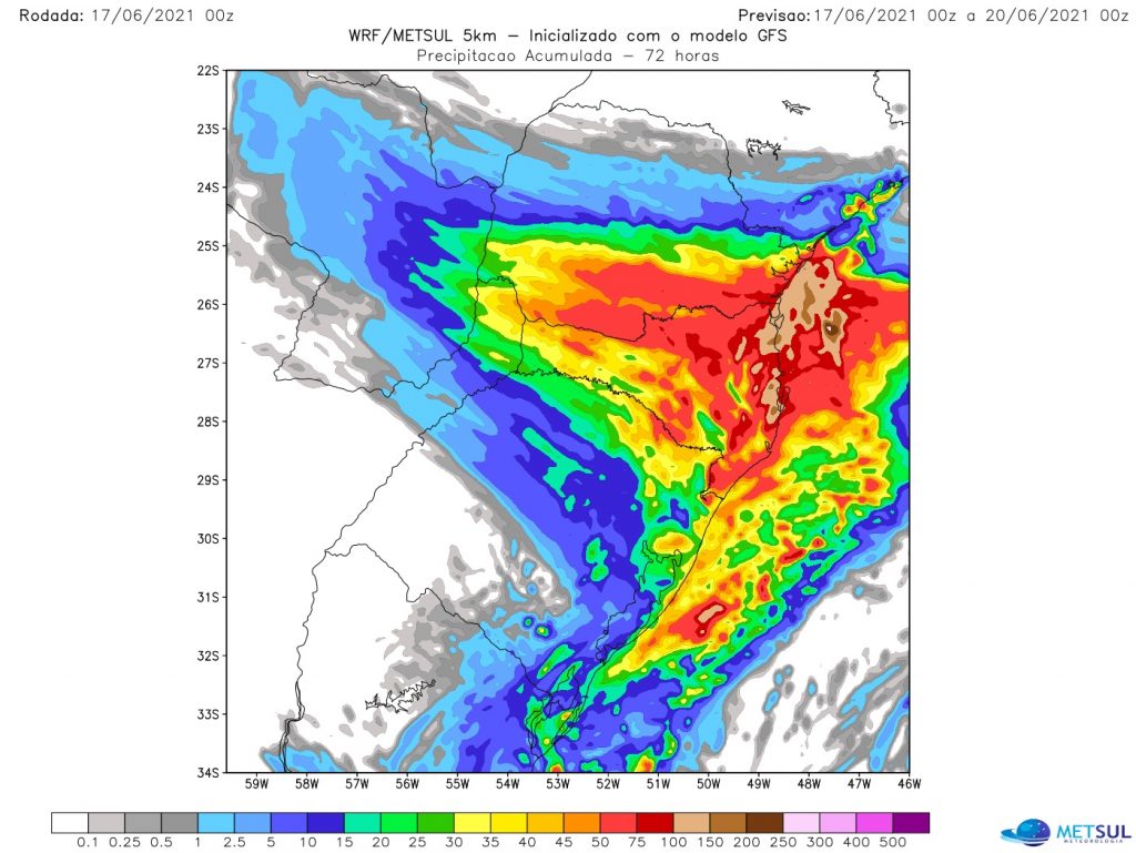 Chuva forte atingirá os três estados do Sul do país