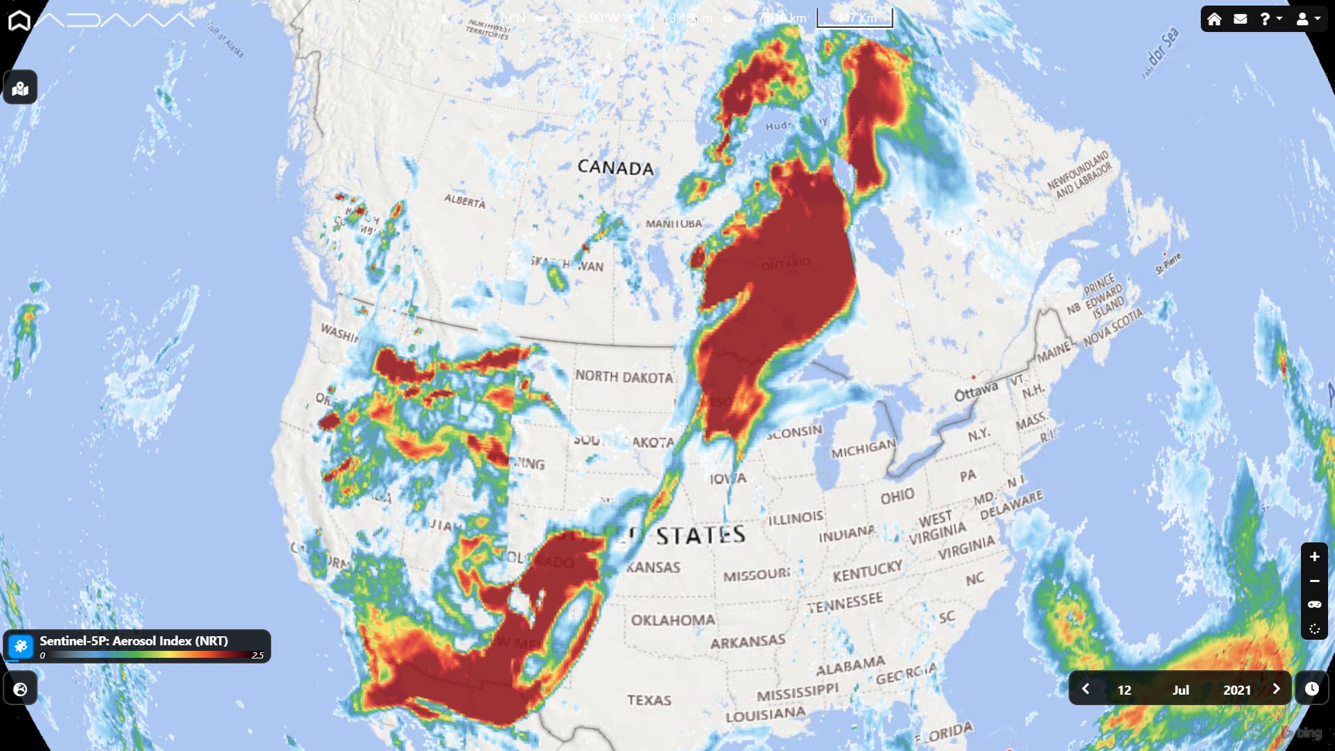 <span class="entry-title-primary">Fumaça de incêndios e raios sobre o gelo em pleno Ártico</span> <h2 class="entry-subtitle">Imagens de satélite mostram fumaça de incêndios florestais nos Estados Unidos e no Canadá chegando ao Ártico ao mesmo tempo que a região polar enfrenta raras tempestades de raios </h2>