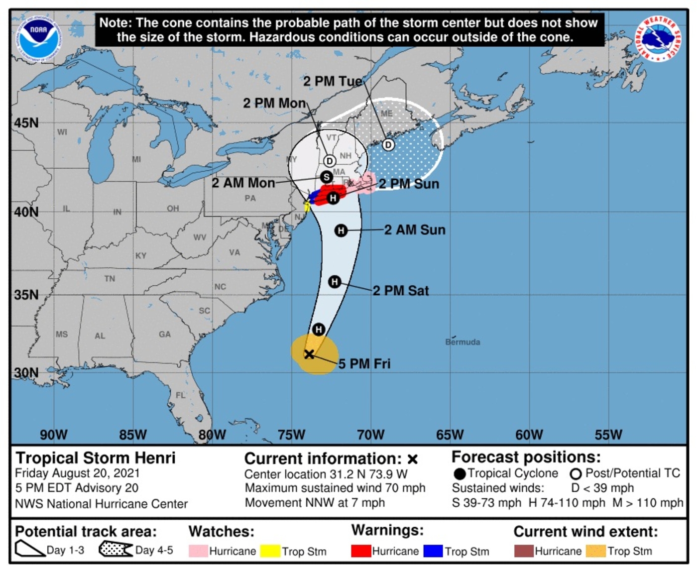 Partes de Massachusetts e Maine entram no cone de previsão do furacão Lee