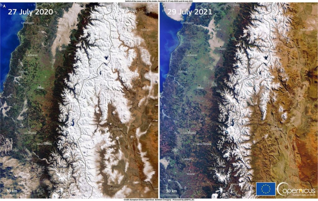 Andes da Argentina têm menor cobertura de neve em até 50 anos