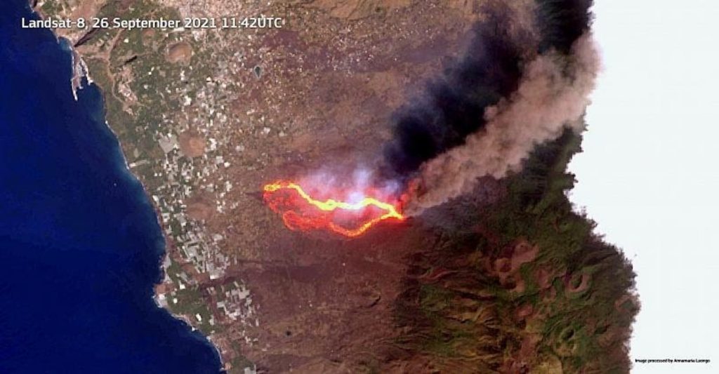 Satélites registram rios de lava da erupção em La Palma