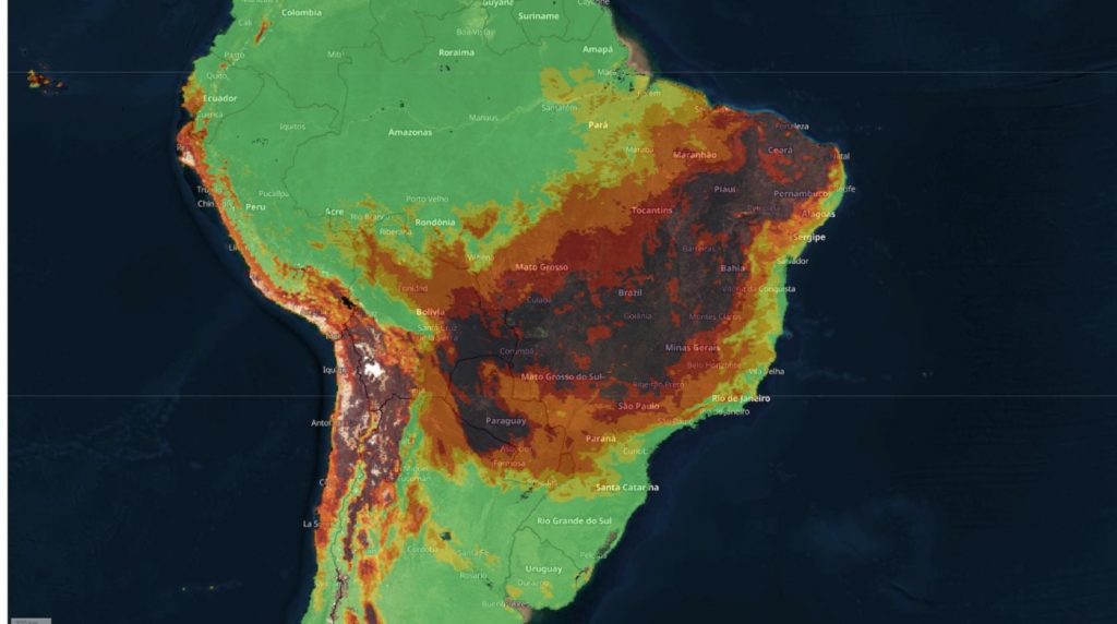 Previsão – 7 de setembro muito quente e de fogo no Brasil