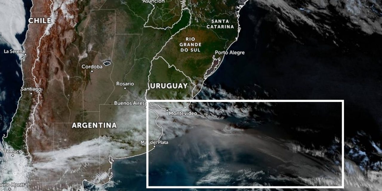 <span class="entry-title-primary">Nuvem de poeira da Patagônia chegará à costa do Sul do Brasil</span> <h2 class="entry-subtitle">Imagens de satélite do final da tarde desta segunda mostravam a poeira levantada na Patagônia já a Leste do Montevidéu na foz do Rio da Prata</h2>