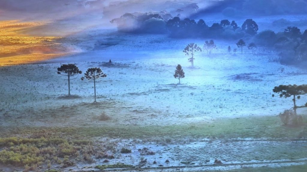Paisagens e clima de inverno com frio de 0ºC no fim de outubro