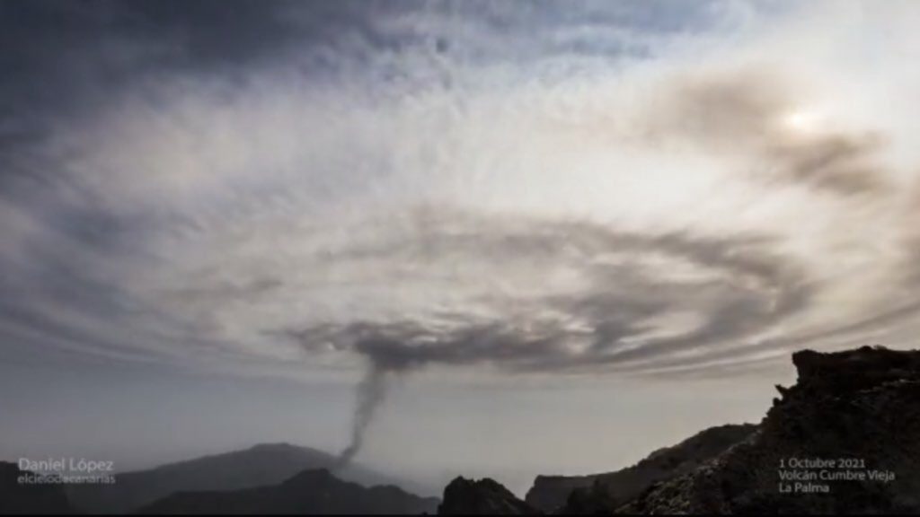 Inversão térmica na atmosfera sobre o vulcão em La Palma impressiona os cientistas