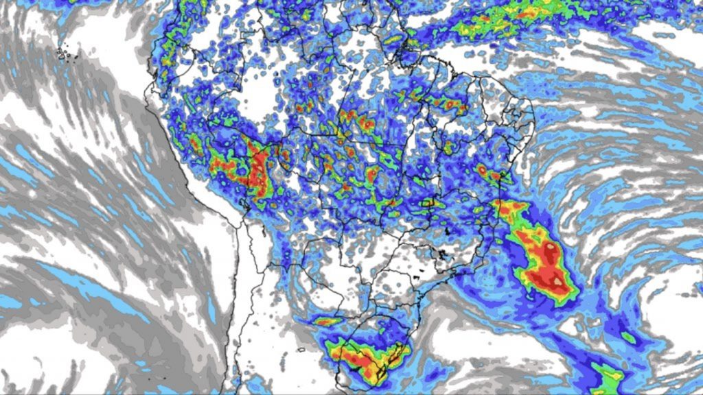 Previsão do tempo para o Brasil – Chuva forte na Bahia