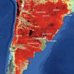 Satélite europeu registra onda de calor na América do Sul