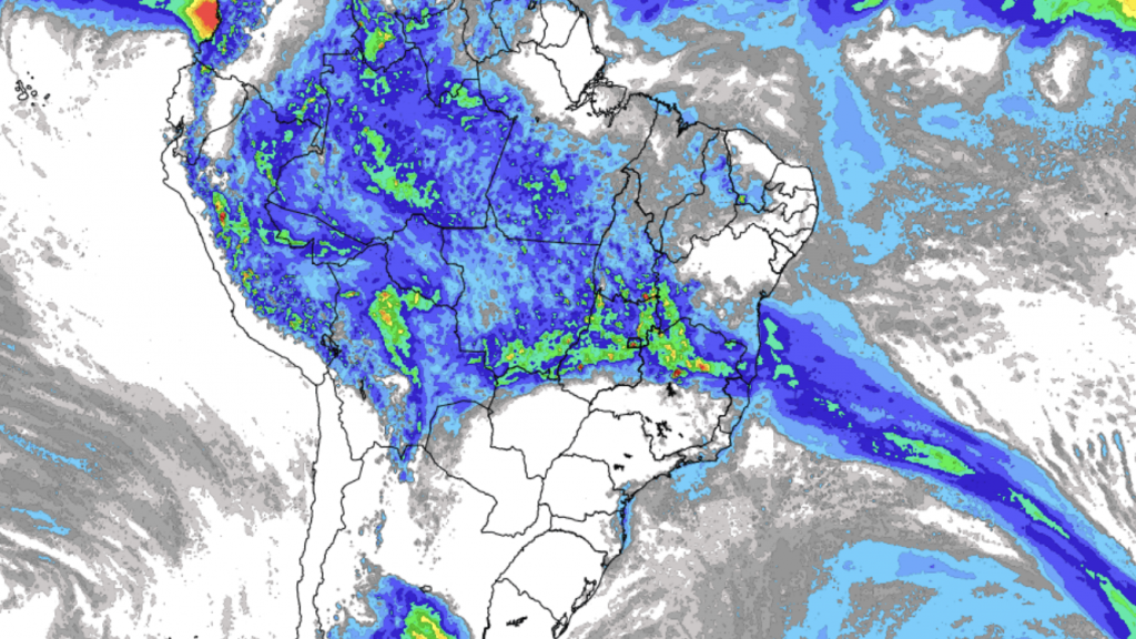 O tempo no Brasil hoje – Mais chuva em Goiás, Mato Grosso e Norte de Minas