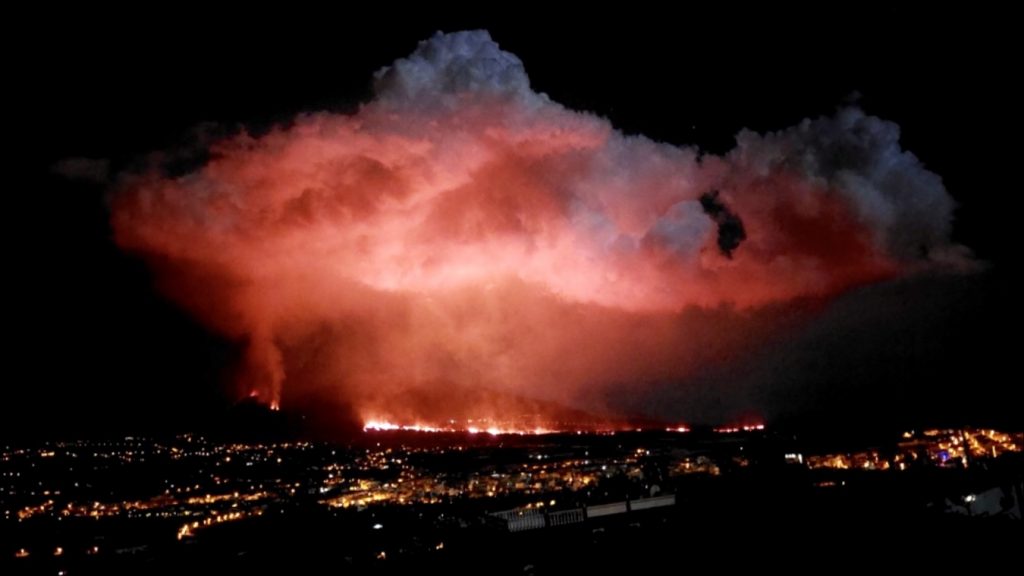 Sobe a magnitude da erupção do vulcão na ilha de La Palma