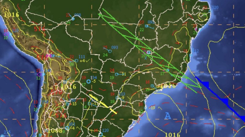 Sudeste do Brasil começa a semana com ZCAS e termina com frente fria