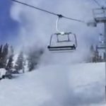 Esquiador intercepta tornado de neve