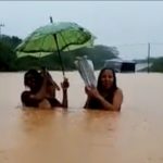 Emergência e estragos em Natal sob as águas na Bahia