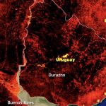 Satélite registra calor extremo na Argentina, Uruguai e Rio Grande do Sul