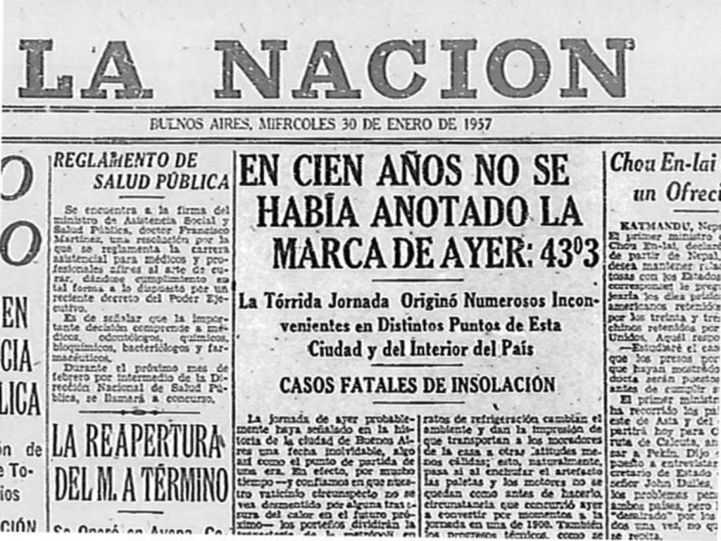 Calor hoje em Buenos Aires será histórico e trará as memórias de 1957