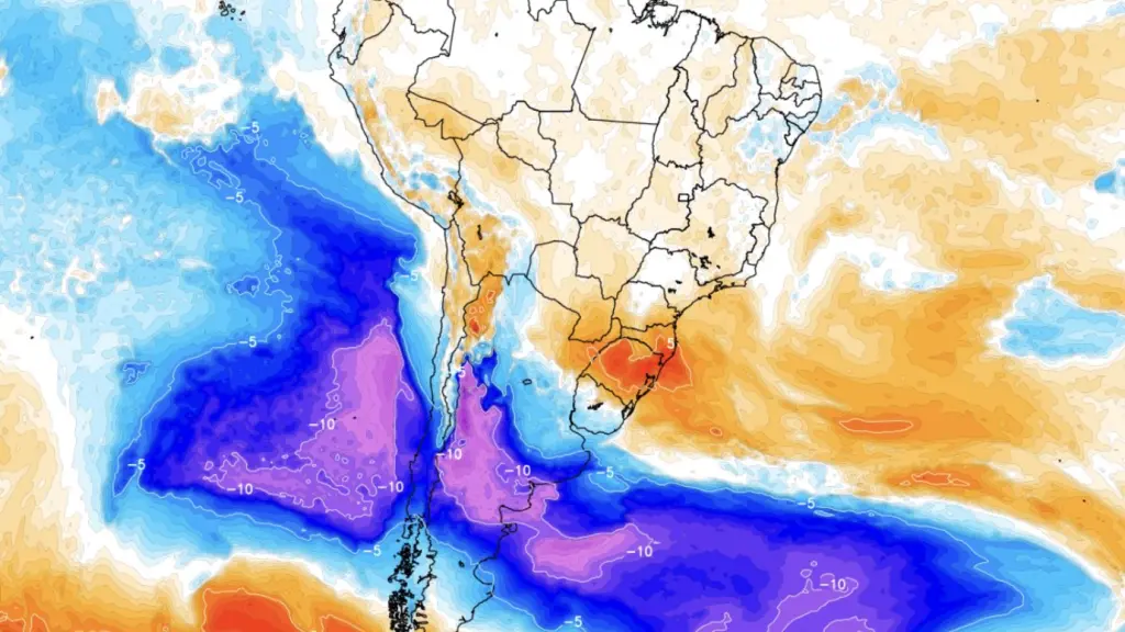 Forte massa de ar frio avança pela Argentina com neve