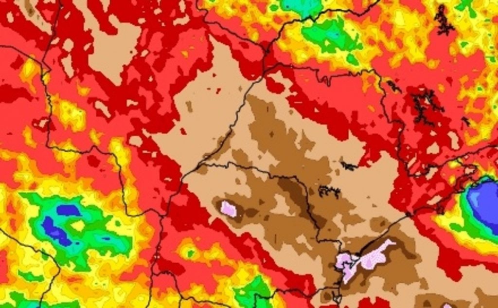 Chuva excessiva a extrema trará problemas no Paraná e São Paulo