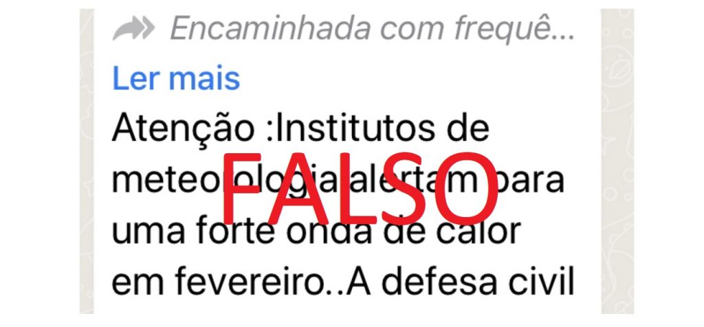 Checamos: nenhum dado indica o fevereiro mais quente da história
