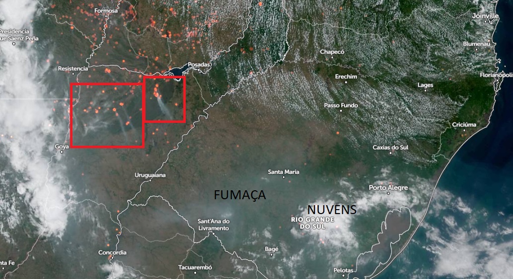 <span class="entry-title-primary">Fumaça de incêndios na Argentina e Paraguai chega ao RS</span> <h2 class="entry-subtitle">Imagens de satélite desta quinta-feira mostravam a presença de fumaça dos incêndios em diversas regiões gaúchas </h2>