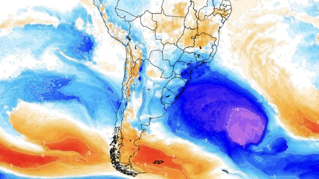 Ar frio avança da península antártica para o Sul e Sudeste do Brasil
