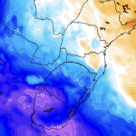 Vento e chuva acompanham o avanço do ar frio