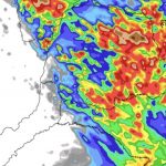 Cenário de risco por chuva volumosa entre o Sul e o Sudeste