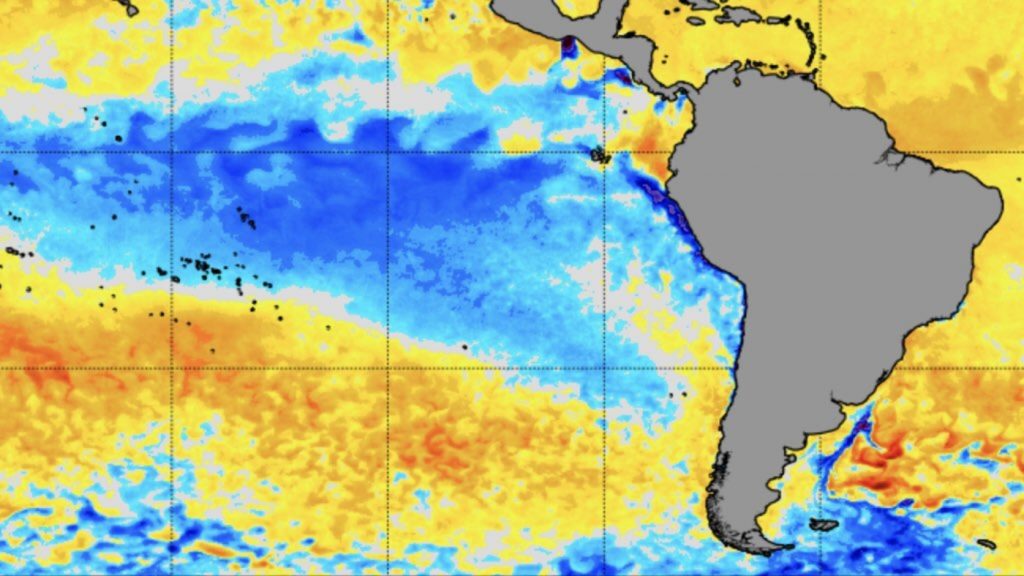 La Niña: resfriamento segue forte no Pacífico Leste