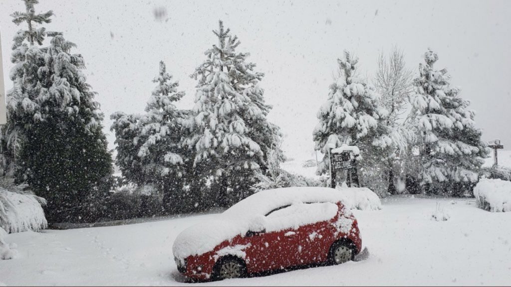Nevasca no Sul argentino com previsão de metros de neve nos Andes
