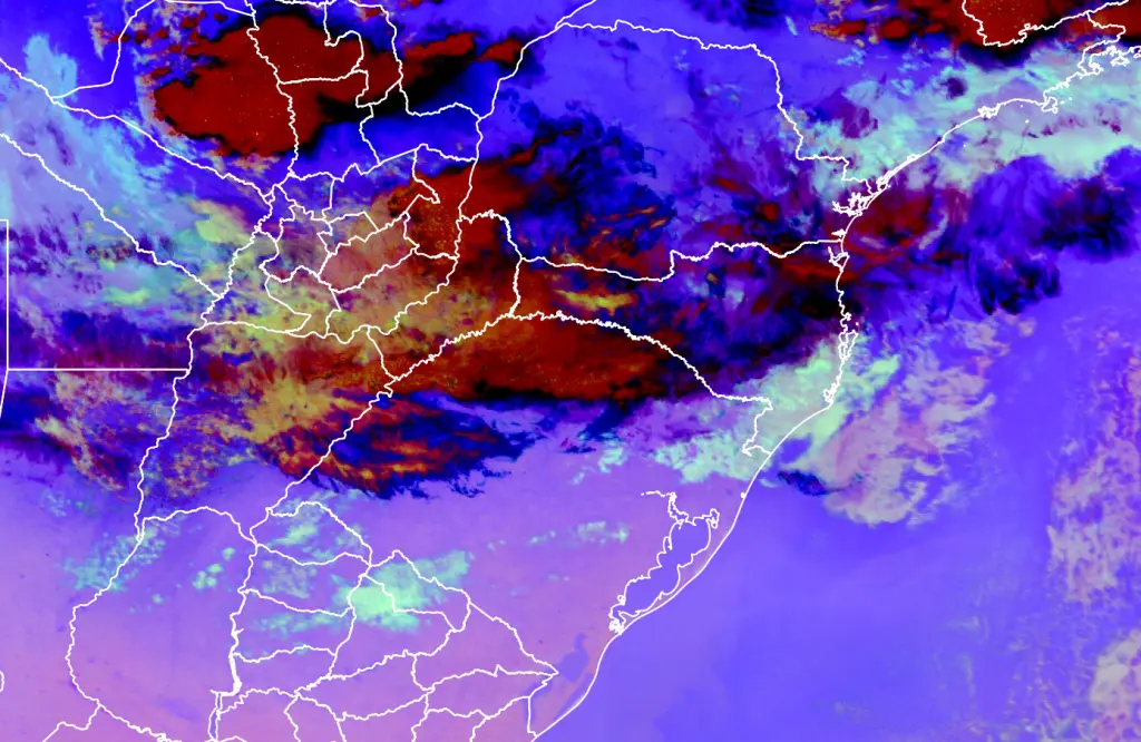 Previsão de chuva para pontos do Sul do Brasil nas próximas horas