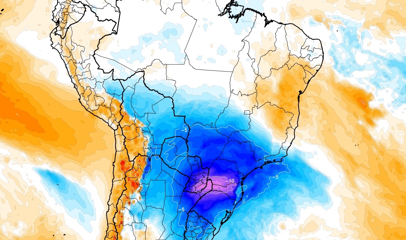 <span class="entry-title-primary">Massa de ar frio vai alcançar metade dos estados brasileiros</span> <h2 class="entry-subtitle">Incursão de ar frio na próxima semana será de grande amplitude territorial no Brasil e resfriamento será incomum para maio em vários estados</h2>
